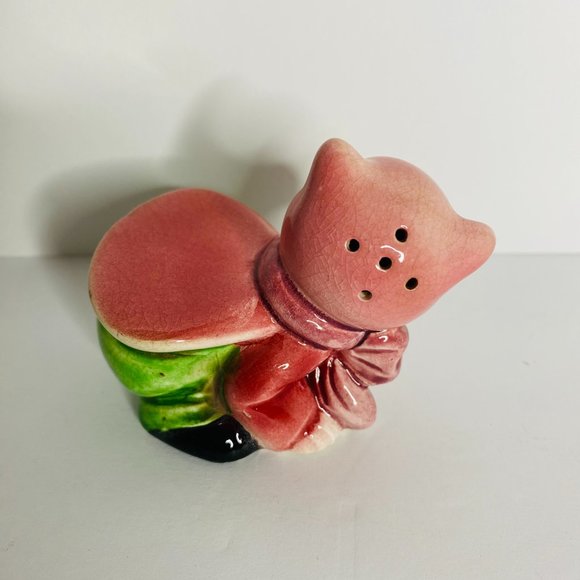 Anthropomorphic Pig Porcelain Salt or Pepper Shaker Vintage 1 Piece Only **SEE** - Picture 4 of 5